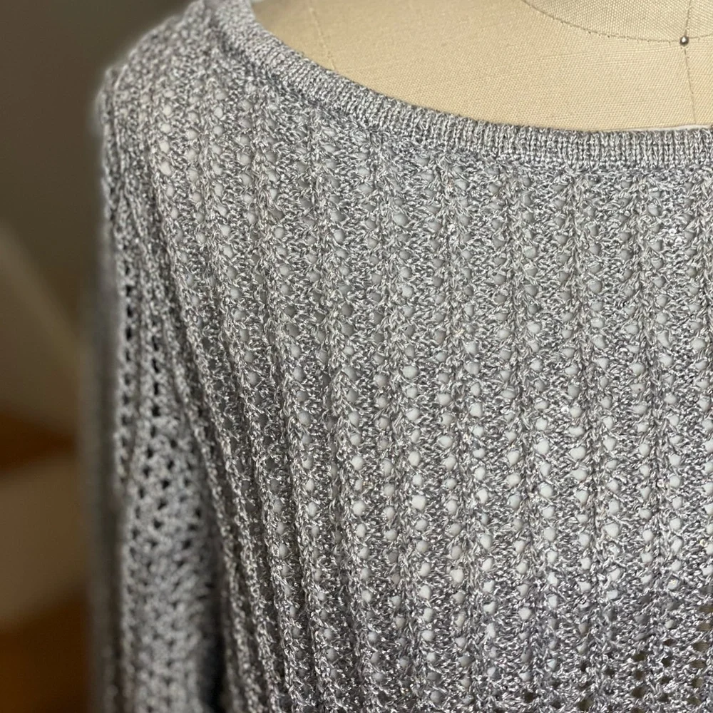 WHBM Silver Sparkly Ombré Sweater Top Combo - Picture 10 of 13